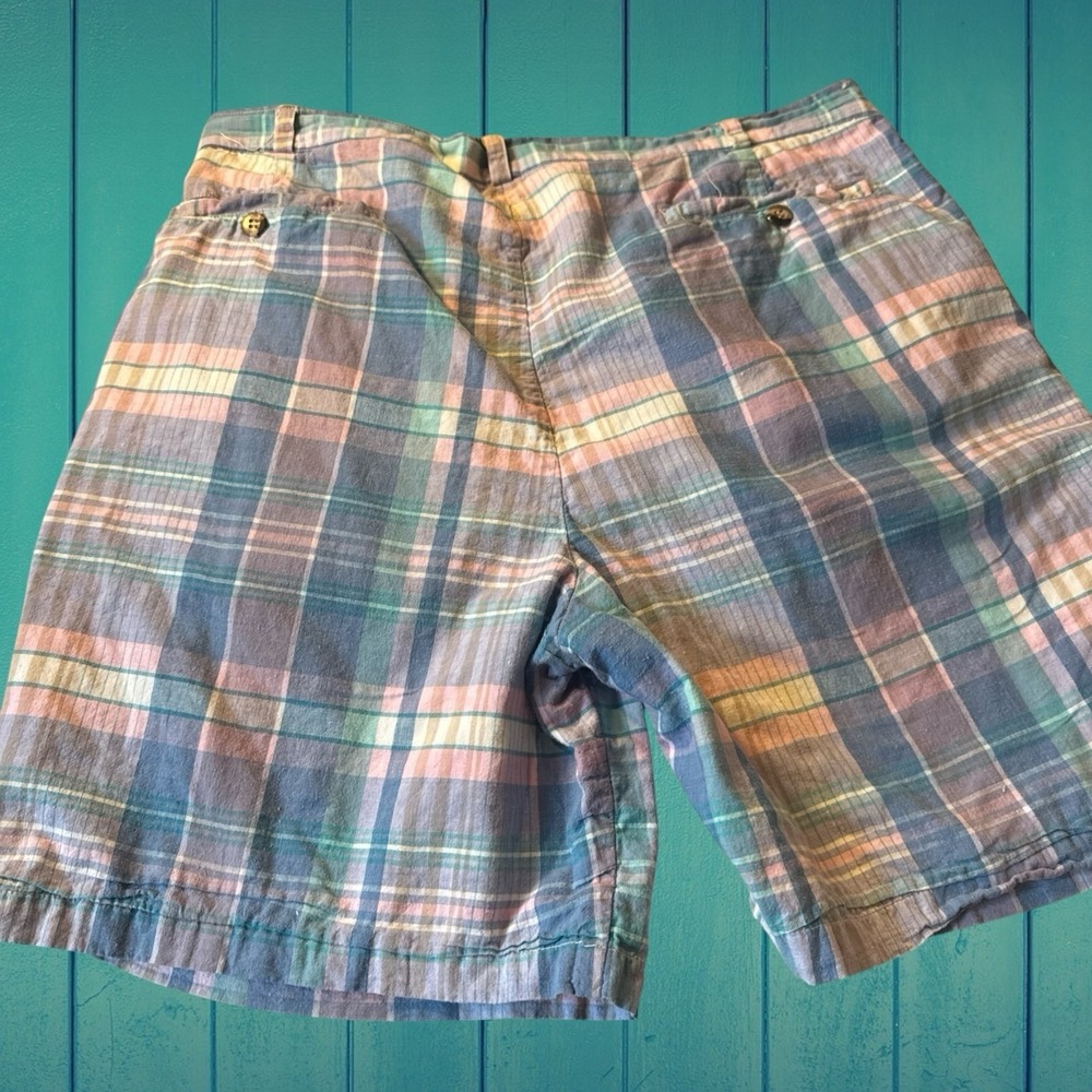 Vtg Trimingham's Bermuda 100% Cotton Madras Men's Shorts Sz 34 Classic Luxury